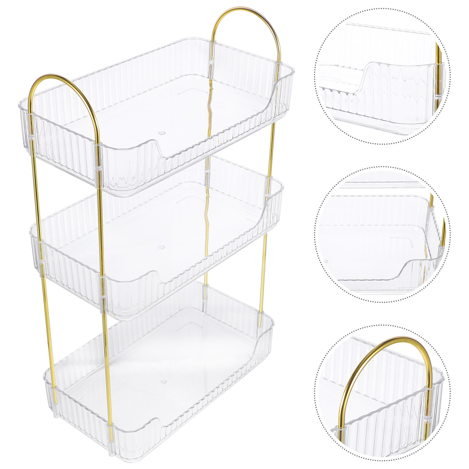 3-Tier Bathroom Countertop Shelf, Vanity Counter Corner Shelf, Skincare ...