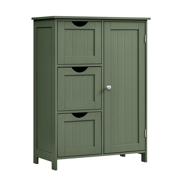 Floor Storage Cabinet, Freestanding  Storage Unit with 3 Drawers, 1 Adjustable Shelf, Forest Green