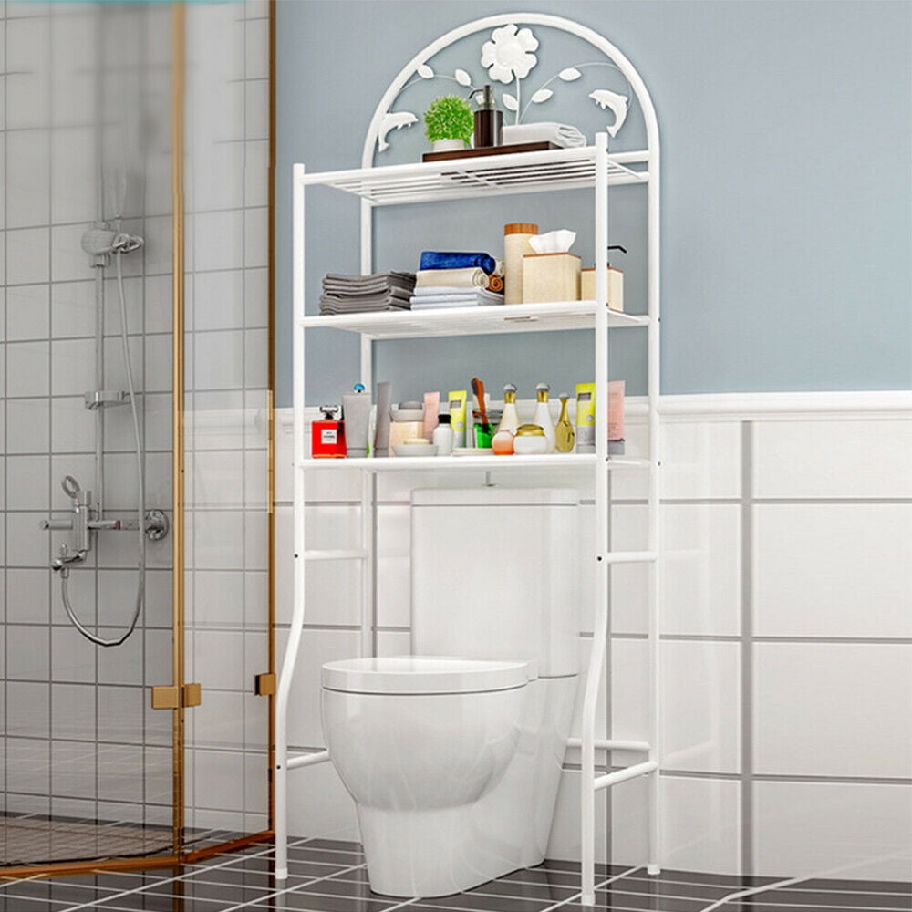 3 Tier Bathroom Over Toilet Storage Shelf Rack Free Standing Shelves ...