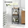 thumbnail image 1 of 3-Tier Bathroom Shelf, Storage Rack for Small Space, with 3 PP Shelf Liners, Removable Hook, Extendable Design, Ink Black and Translucent, 1 of 6