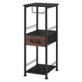 thumbnail image 1 of 3-Tier Bathroom Storage Cabinet Tissue Holder Brown Drawer Black Divider, 1 of 6