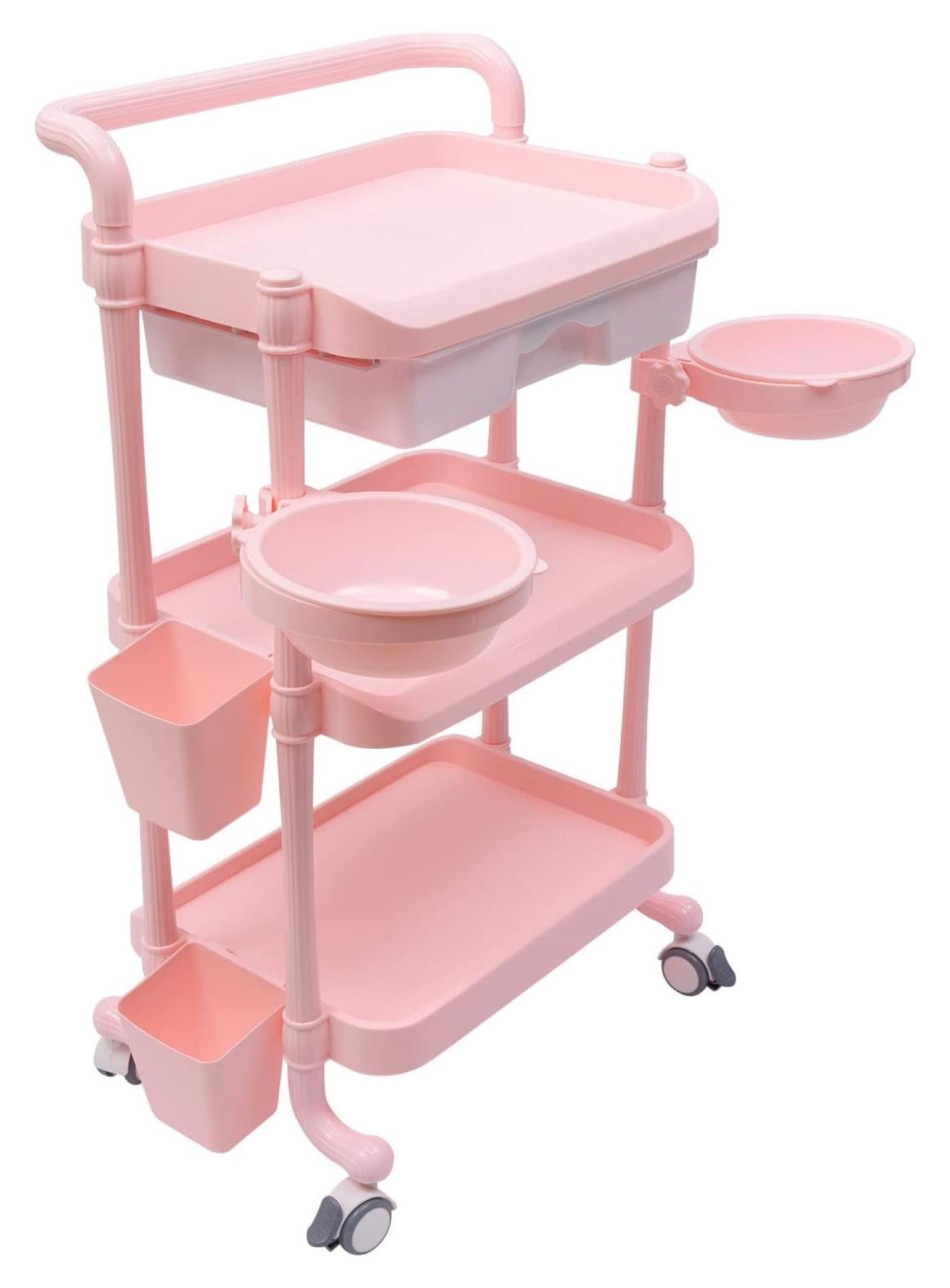 3Tier Beauty Salon Trolley Cart with Wheels, Mobile Spa Trolley Utility Rolling Cart