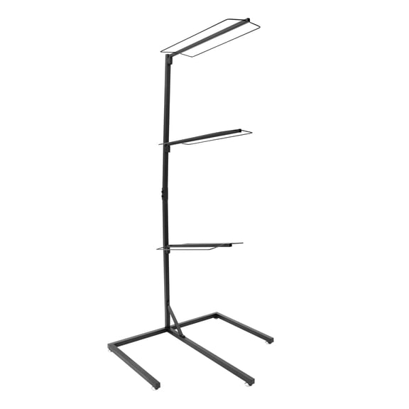 3 Tier Black Iron Saddle Rack Freestanding Horse Tack Storage Organizer with Adjustable Foot Pads for Equestrian Stable