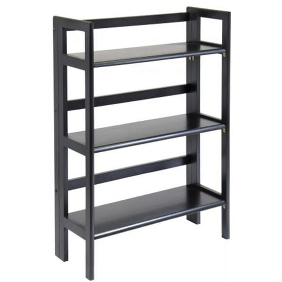 3 Tier Black Stackable Folding Book Shelf
