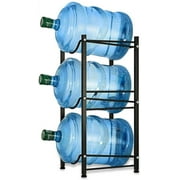 OUMILEN 4 Tier Dark Brown Water Cooler Jug Rack, 5 Gallon Water Jug Holder Heavy Duty Storage Rack