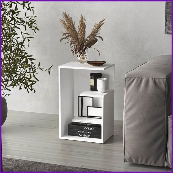 3-Tier Black & White Coffee Table – Space-Saving Sturdy Multi-Functional Side Table for Living Room