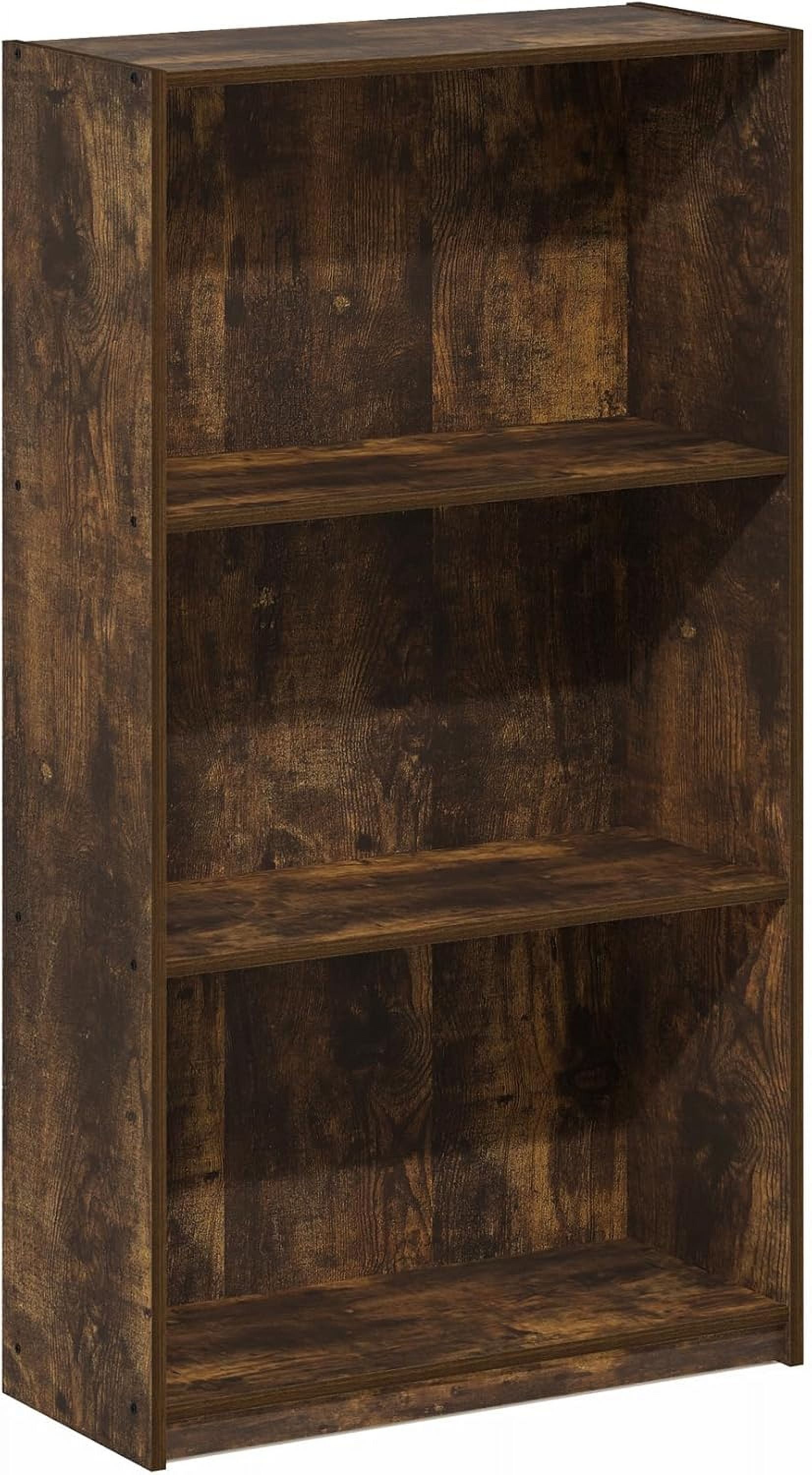 Amber Pine Contemporary 4-Tier Adjustable Wood Bookcase