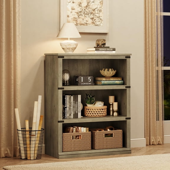 3 Tier Bookcase,Open Bookshelf with Storage Shelf,40" Low Bookshelf Wooden 3 Shelf Bookcase,Small Storage Shelves Floor Standing Units for Home Office, Living Room, Entryway, Bed Room