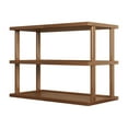 thumbnail image 1 of 3 Tier Bookshelf, Wooden Open Narrow Bookshelf Small Desktop Bookshelves Multifunctional Display Stand, Free Standing Storage Rack for Books Shoes Flowerpots Home Decor (Brown), 1 of 6