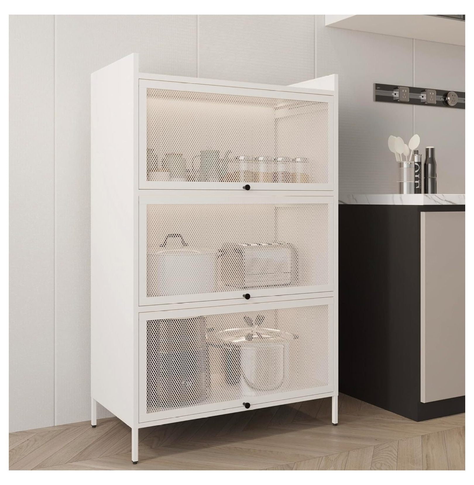 3-Tier Buffet Cabinet for Buffets & Sideboards, Sideboard Storage ...
