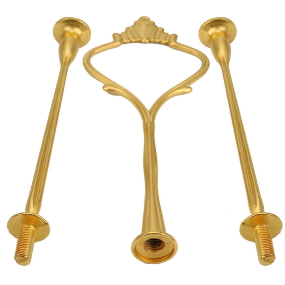 3 Tier Cake Stand, Fmnung 11.8 Inch Stainless Steel Crown Cupcake Dessert Tower with Handle, Display Rack for Party, Wedding, and Fruit Tray, Gold/Silver Finish