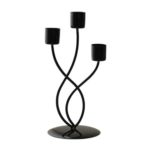 3-Tier Candelabra Candle Holder for Romantic Dinner, Wedding, or Holiday Decor – Elegant 3-Wick Metal Centerpiece, 1-Pack