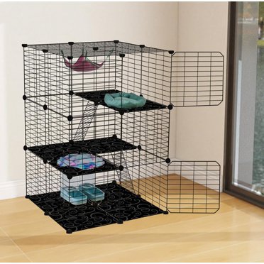 COZIWOW Large Metal Cat Cage & DIY Playpen – Indoor Kennel For Rabbits & Small Pets