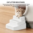 thumbnail image 1 of 3-Tier Cat Litter Box Stairs, Convertible 2/3 Step Cat Ramp with Litter Trapping Grates, Non-Slip Pet Steps for Senior Cats, Kittens & Automatic Litter Boxes, White/Black, 1 of 10
