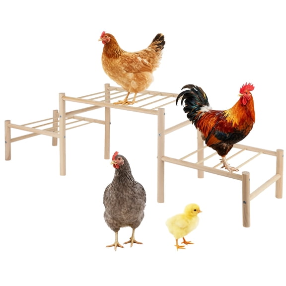 3-Tier Chicken Perch, Wooden Roosting Ladder Stand, 33.1" Chicken Coop Accessories, Safe & Long-Lasting Hen House Decor, Chicken Tree Jungle Gym for Chickens Hens