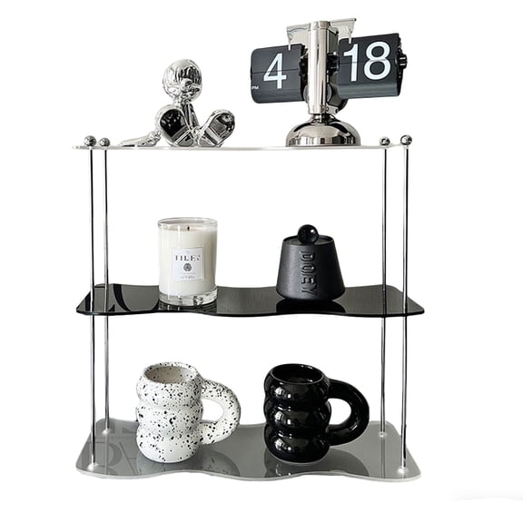 3-Tier Clear Acrylic & Chrome Metal Corner Shelf, 12"x12"x30", Space-Saving & Modern Design, Ideal for Bathroom, Living Room, Bedroom, 1 Piece