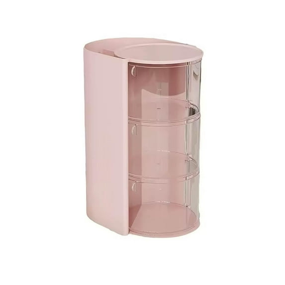 3-Tier Clear Hair Accessories Organizer with Rotatable Drawer - Makeup Sponge & Brush Holder, Desktop Storage for Lipsticks, Q-tips, Cotton Swabs, Jewelry & Stationery