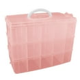 thumbnail image 1 of 3-Tier Clear Stackable Plastic Storage Organizer with Carry Handle, 30 Customizable Divided Compartment Box for Hobby Craft & Small Supply Storage, 1 of 8