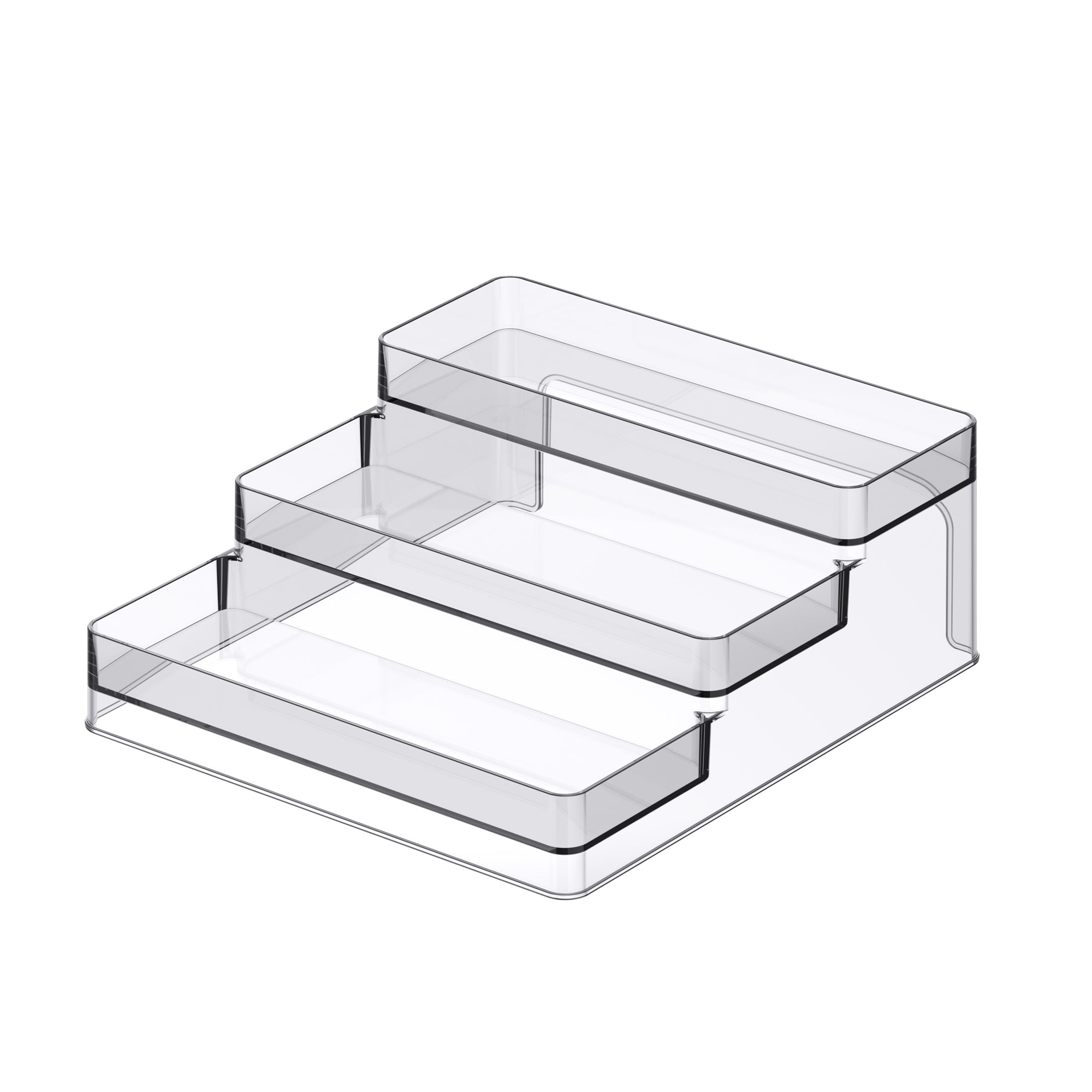 3-Tier Clear Storage Shelf Organizer by Simply Tidy - Sturdy Plastic Rack for Paint Bottles - Small Jars & Craft Supplies - 1 Pack