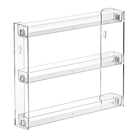 3-Tier Clear Wall Mount Paint Rack No-Drill Acrylic Organizer for Nail Polish, Miniatures & Craft Paint