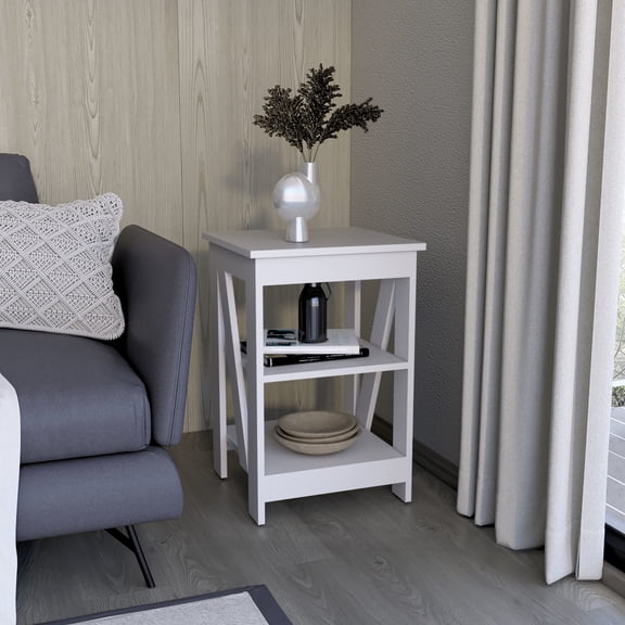 3-Tier Coffee Table | Compact Footprint Storage | Living Room Coffee Area