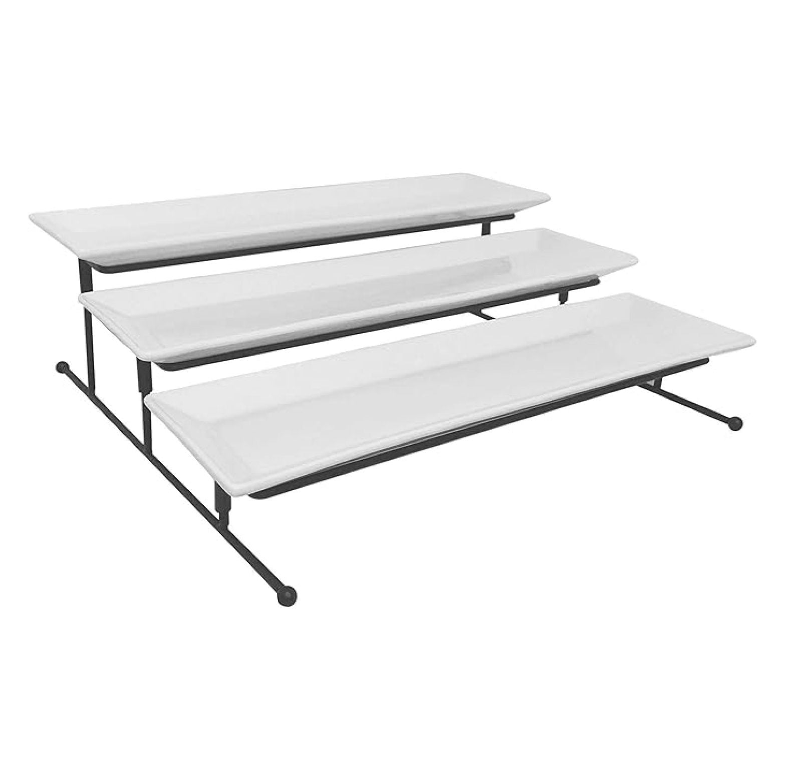 3 Tier Collapsible Thicker Sturdier Plate Rack Stand with Plates ...