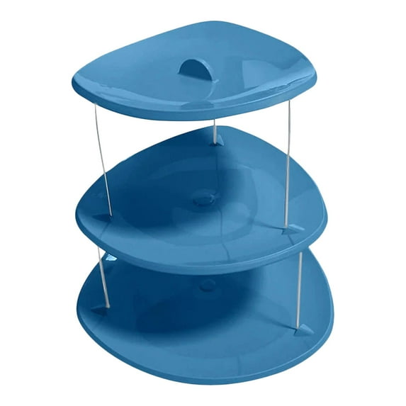 3-Tier Collapsible Tray: Decorative Design Folds for Minimal Storage. Ideal for Serving Snacks, Salad, and Fruit