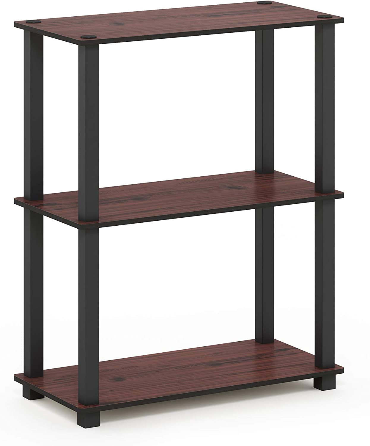 3-Tier Compact Multipurpose Shelf Display Rack with Square Tube, Dark ...