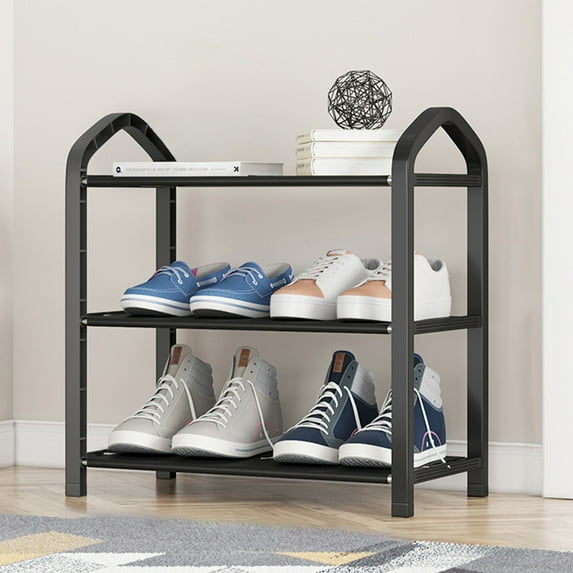 3-Tier Compact Shoe Organizer Rack for Entryway and Closet Storage - Space Saving with Easy Assembly