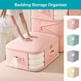 thumbnail image 1 of 3-Tier Compression Storage Bag with Visual Window, 1-Pack (21.25x16.53x23.62 Inch) - Large Capacity Bedding Organizer for Blankets, Clothes & Seasonal Items Beige, 1 of 7