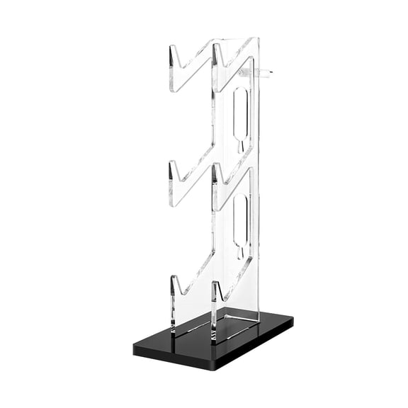 3 Tier Controller Bracket Gadget Non Slip Mat Durable Transparent Decoration Acrylic Headset Hanger for Game Desk Controller Accessories Black