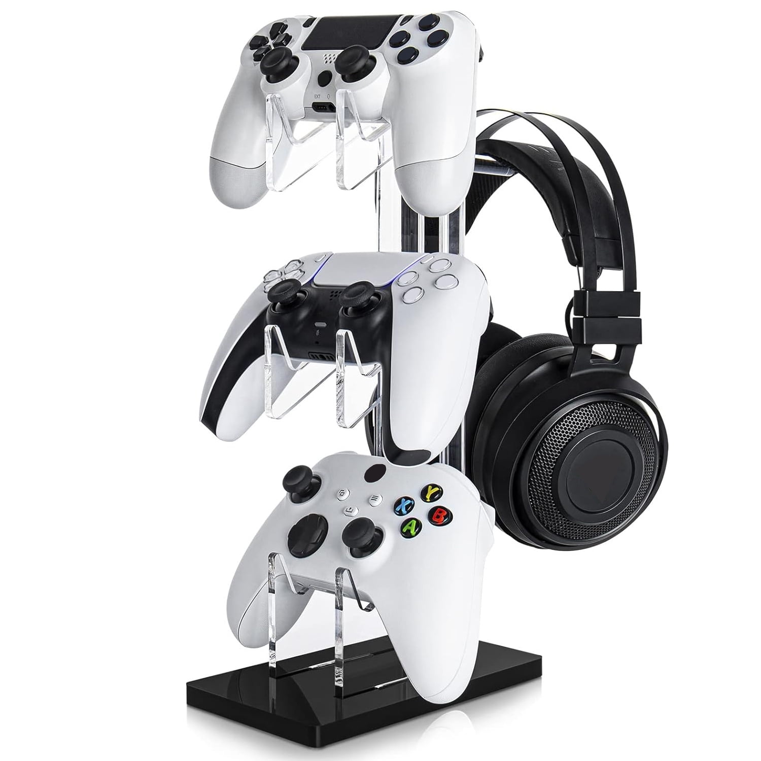 3 Tier Controller Stand and Headset Stand for Xbox One X/Switch/PS4/PS5/PC, Controller Holder Gaming Accessories-Black