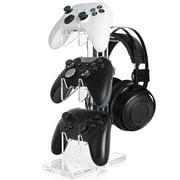 3 Tier Controller Stand and Headset Stand for Xbox One X/Switch/PS4/PS5/PC, Controller Holder Gaming Accessories-Clear