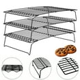 thumbnail image 1 of 3 Tier Cooling Rack Stackable Baking Rack with Legs High Carbon Steel Black Coated Nonstick Rack for Roasting Cooling Grilling,15"x10", 1 of 7