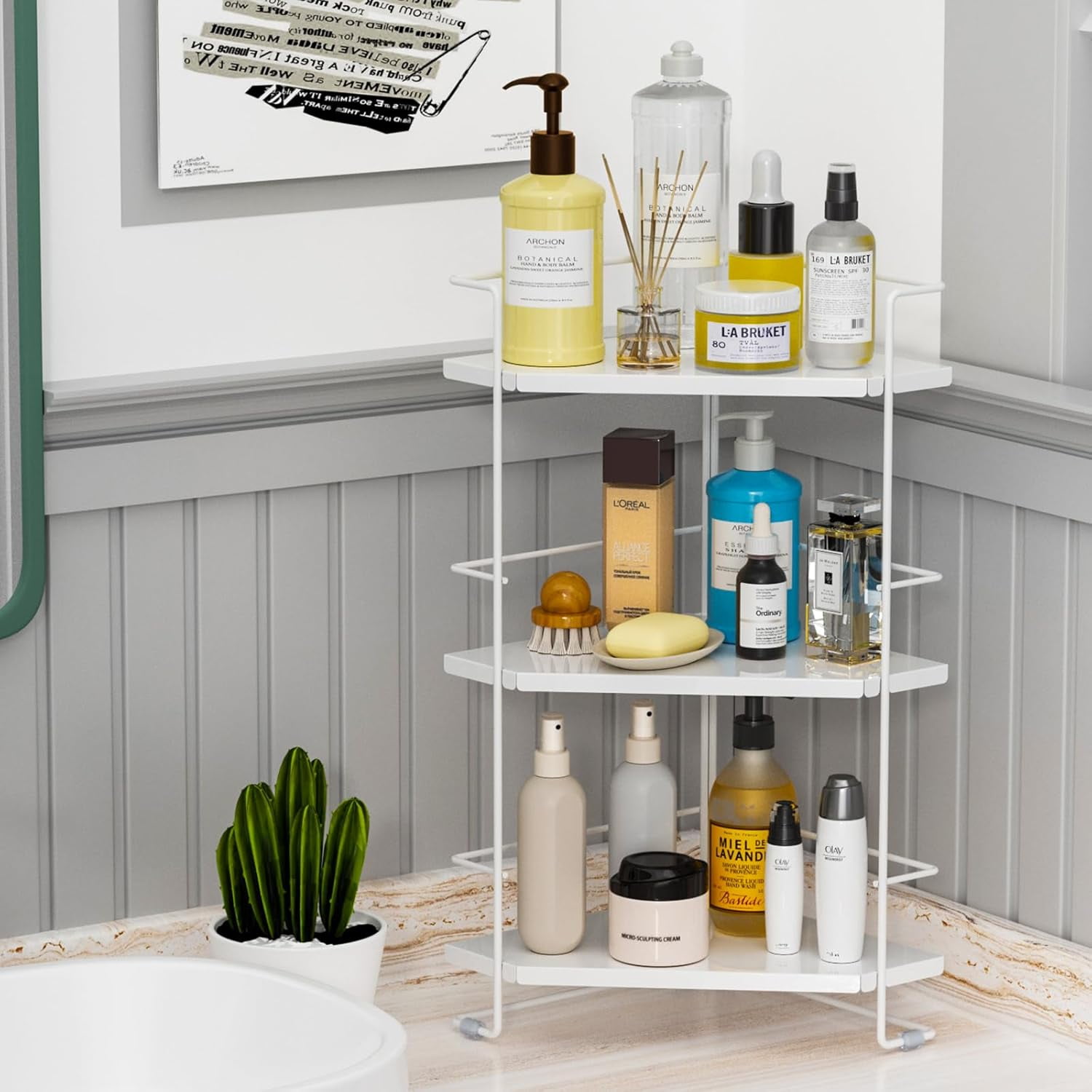 3-Tier Corner Bathroom Organizer, Minimalist Bathroom Countertop ...
