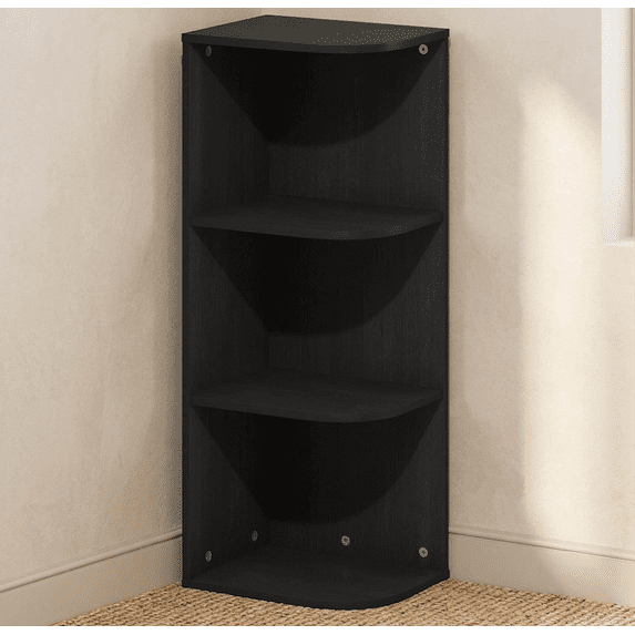 3-Tier Corner Bookshelf, Free-Standing Corner Bookcase with Open ...