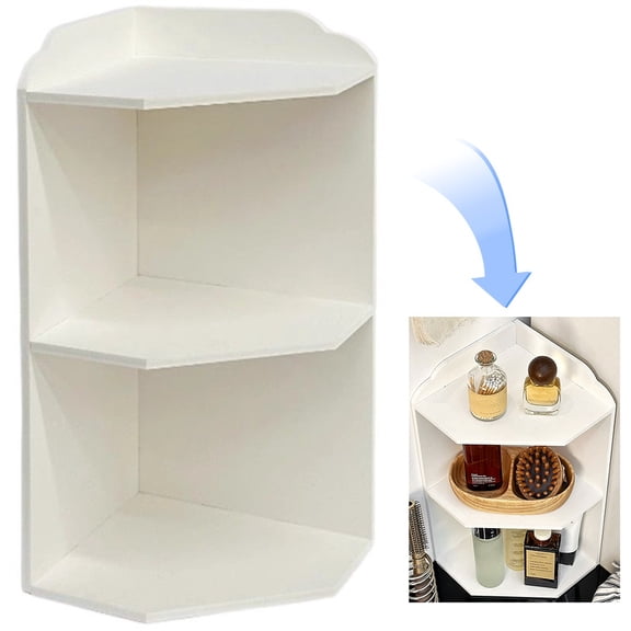 3-Tier Corner Desk Organizer Shelf, Wood Organizer Desk, Desk Top Shelf Stand for Storage