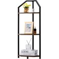 thumbnail image 1 of 3 Tier Corner Shelf, 40” Corner Shelf Stand, Corner Bookshelf Plant Stand, Storage Shelf for Bathroom, Living Room, Kitchen,Grey Home Office, Brown, 1 of 15