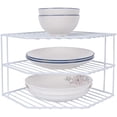Kitchen Corner Storage Rack 3-Tier Corner Shelf Counter and Cabinet Organizer - Steel Metal Wire ...
