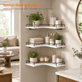 3 Tier Corner Shwall Mounted Hanging Shelves White - Walmart.com