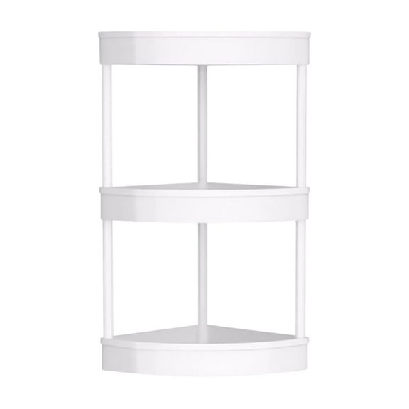 3-Tier Corner Storage Shelf Floor Standing Bathroom Kitchen Organizer Rack with Drain Holes for Space Saving Storage