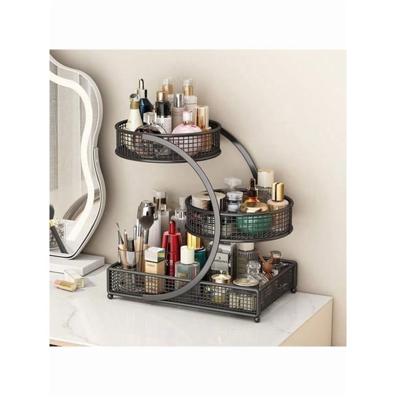 3-Tier Cosmetic Storage Rack, No Assembly Required, Bathroom Countertop Organizer for Makeup, Lipsticks, Dressing Table & Home Decor Gift