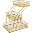 thumbnail image 1 of 3 Tier Countertop Fruit Basket Metal Wire Basket Vegetable Basket for Kitchen Counter Fruit Holder for Potatoes Veggie, Gold, 1 of 7