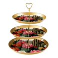 3 Tier Cupcake Holder with Tiered Serving Tray Cactus Fruit Plate
