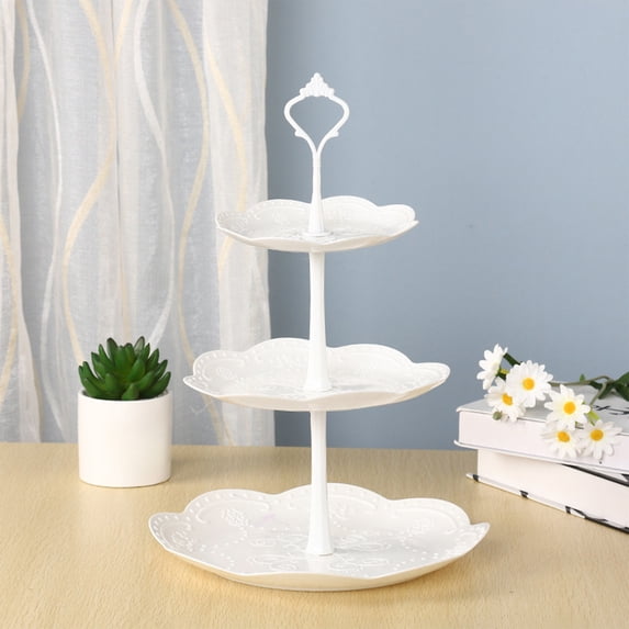 3-Tier Cupcake Stand Dessert Tower Serving Tray for Parties, Weddings, Birthday, Tea Party, Buffet Table Decoration, Elegant Display Rack for Cakes, Pastries, Appetizers, Snacks, and Finger Foods