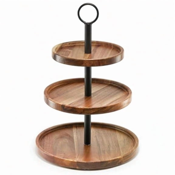3 Tier Cupcake Stand Farmhouse Rustic Tiered Serving Tray 3 Tier Serving Tray for Farmhouse Kitchen Decor Wood Dert Tray for Tea Party Wedding Server Decorative Tiered Tray.