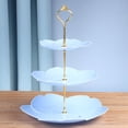 thumbnail image 1 of 3-Tier Cupcake Stand | White, Pink, or Blue Plastic Dessert Tower | 25x25x33.5cm Serving Tray for Parties, Weddings & Events | Multi-Layer Display for Cakes, Cookies & Appetizers, 1 of 7
