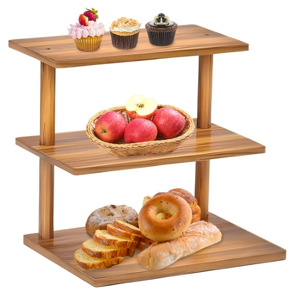 3-Tier Cupcake Stand, Wooden Dessert Display Rack for Tabletop, Sturdy and Space-Saving, Ideal for Parties, Gatherings, and Home Decoration