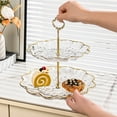 thumbnail image 1 of 3-Tier Decorative Serving Stand | Clear Plastic Dessert Display Tray for Home & Party | Stackable Cake Fruit Candy Appetizer Holder with Heavy-Duty Base | White or Black | 26x25x20.5cm/10.2x9.8x8in, 1 of 6