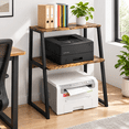 3-Tier Desk Shelf Printer Stand, Rustic Brown, Large Desktop Storage ...
